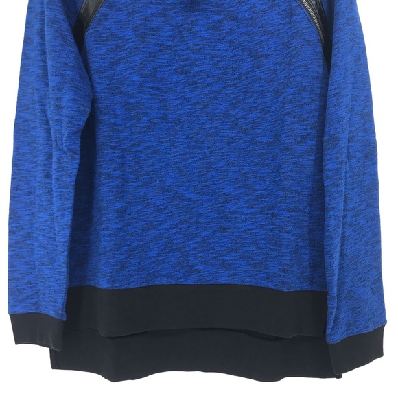 NWT Express Edgy Vegan leather & Zipper Accent Sweatshirt - Picture 5 of 7